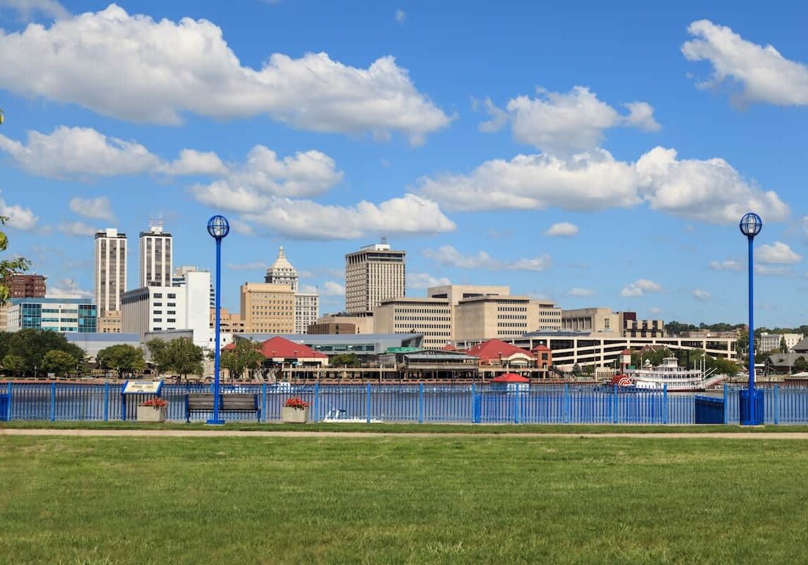 View of Peoria's river front showing downtown